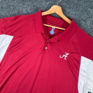 Alabama Crimson Tide Polo Shirt Mens 2XL Crimson White NCAA‎ Roll Tide Game Day